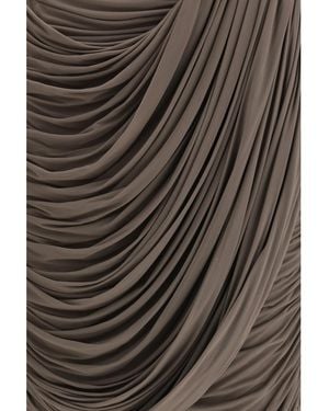 Magda Butrym Midi Skirt Draped Silk Cupro - Black