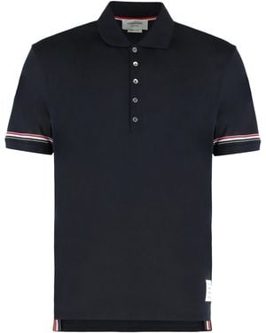Thom Browne Cotton Pique Polo Shirts - Black