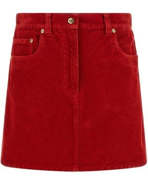 Versace Corduroy Skirt - Red