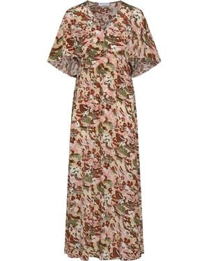 MARINELLA PICCINNO Lucia Printed Silk Dress - Natural