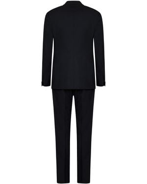 Tom Ford Ink Cool Wool Groom Tuxedo Suit With Single-Breasted Blazer And Satin Details - Black
