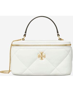 Tory Burch Kira Jewelry Bag With Diamond Quilting - White