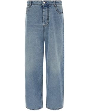 Ami Paris Wide-Leg Cotton Jeans - Blue