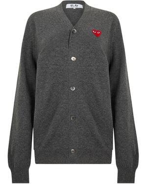 COMME DES GARÇONS PLAY Wool Cardigan Dark Cardigans - Gray
