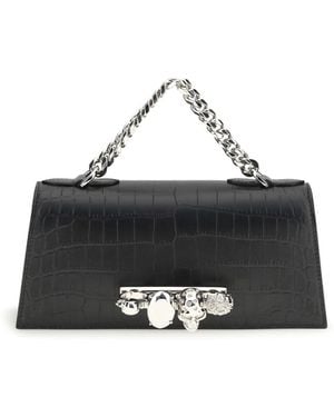 McQueen Jewelled Mini Shoulder Bag - Black