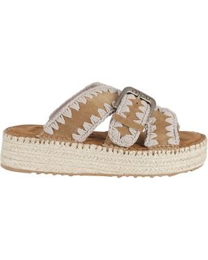 Mou Jute Sandal Suede Gomma Calzature - Brown