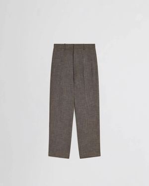Phoebe Philo Pantalon Drop À Carreaux Noir Trousers - Grey