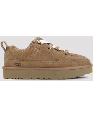 UGG Lowmel Sneakers Suede Leather Mesh Rubber Shoe - Brown