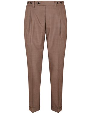 Berwich Pant Doppia Pinces Frescolana Barberis - Brown