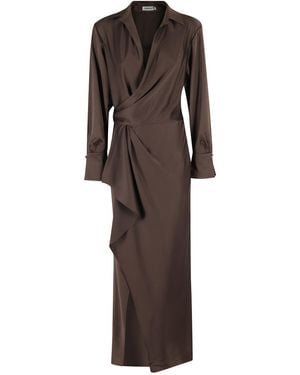 オールインワン・サロペット Jonathan Simkhai Talita Draped Midi Dress SIMKHAI Talita draped wrap-effect satin midi dress | NET-A