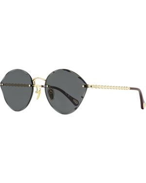 Chloé Chloe Beveled Rimless Sunglasses Ch0253S 001-Bordeaux 58Mm Metal/Plastic (Acetate) - Black