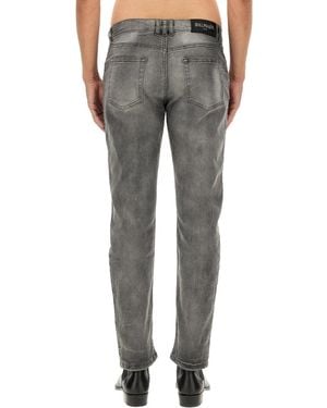 Balmain Balmain Regular Fit Cotton Jeans - Gray
