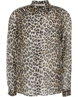 Jucca Animalier Shirt With Animal Print Cotton For And Blouses - Gray