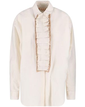 Marni Shirt With Ruffles - Natural