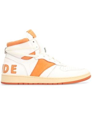 Rhude Rhecess Leather High-Top Trainers - Multicolour