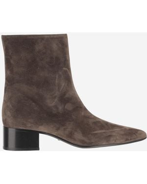 KHAITE Ankle Boots Andee Suede Baby Calfskin - Brown
