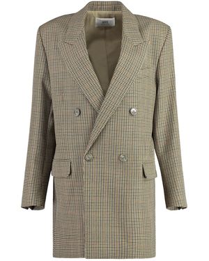 Ami Paris Doublebreasted Wool Blazer - Green