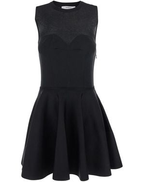 Givenchy Crew Neck Dress With Flared Skirt - Black
