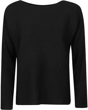 Liviana Conti Ribbed Viscose Sweater - Black