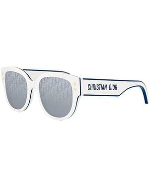 Dior Sunglasses Square Full Rim, - Frame And With Logo Pattern Mirror Lens Pacificb2F95Ab - Blue
