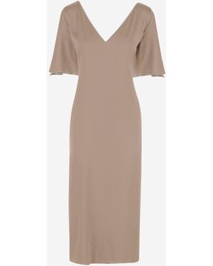 Stephan Janson Twenty Dress Made Of Silk Satin - Natural