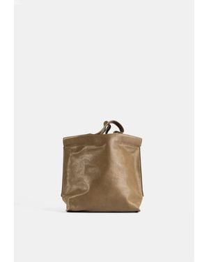 Bea Mombaers Shopper S Matte Khaki Leather Hand Bags - Multicolour