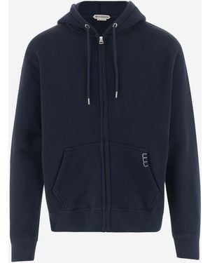 JW Anderson Cotton Hooded Sweatshirt Sweatshirts - Blue