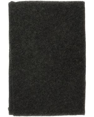 Brunello Cucinelli Cashmere Scarf With Monili Details Scarfs - Black