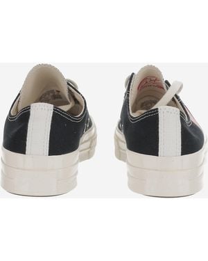 COMME DES GARÇONS PLAY Canvas Lace-Up Sneakers Cotton; Sole: Rubber Sneakers - Black