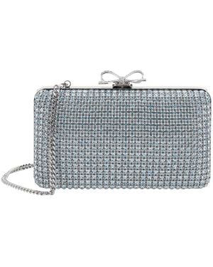 Self-Portrait Clutch Bag Crystal Chainmail With Details Clutches And Pochettes - Gray