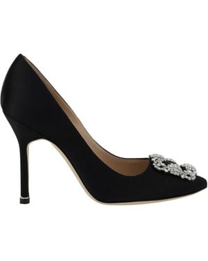 Manolo Blahnik Hangisi 70 Satin Pump - Black