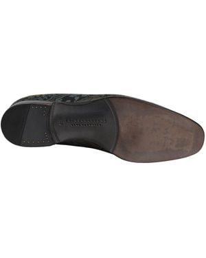 Dolce & Gabbana Floral Brocade Slip On Loafers Shoes Leather - Gray