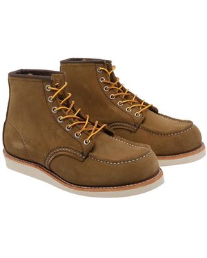 Red Wing Flat Shoes Suede Leather/Rubber Sole - Brown