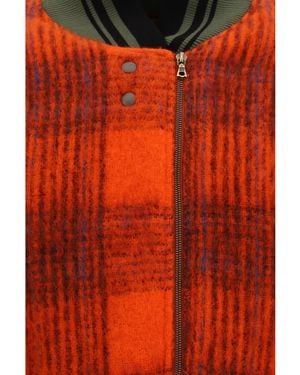 Dries Van Noten Bomber Jacket Mohair Puffer - Red