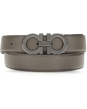Ferragamo Reversible Gancini Belt - Gray