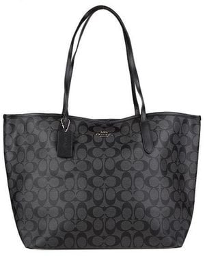 COACH Tote Bag Smooth Leather Tote-Bags - Black