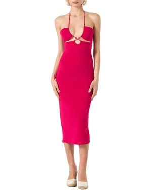MC2 Saint Barth Longuette Cutout Fuchsia Dress Farah - Red