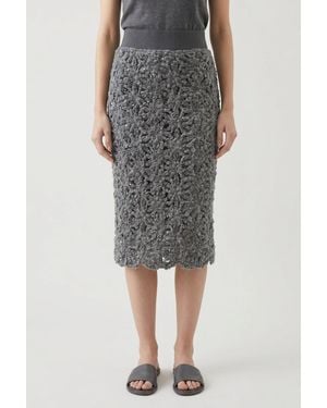 Brunello Cucinelli Medium Wool Pencil Skirt - Black