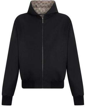 Gucci Bomber Jacket Reversible With Hood Cotton - Black