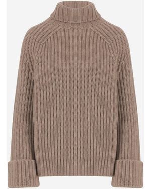 Malo Ribbed Cashmere Sweater - Brown
