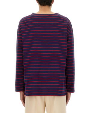 Valentino Long Sleeve T-Shirt With Chez Print Cotton T-Shirts - Purple