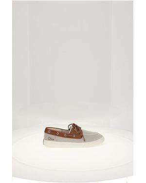 Dior Boat Shoes Chester Calf Leather Loafers - White