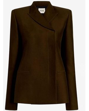 KHAITE Veste Silvannah En Cuir Dark Jacket - Brown