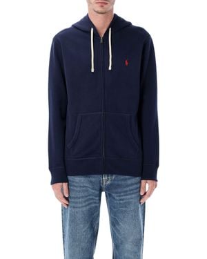 Polo Ralph Lauren Cotton-Blend Zip Hoodie - Blue