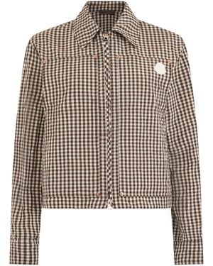 Moncler Jacket Classic Collar Polyester - Brown