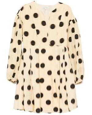 Stine Goya Polka-Dot Balloon-Sleeve Dress - Natural