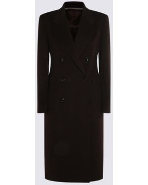 Tagliatore Dark Wool Coat - Black