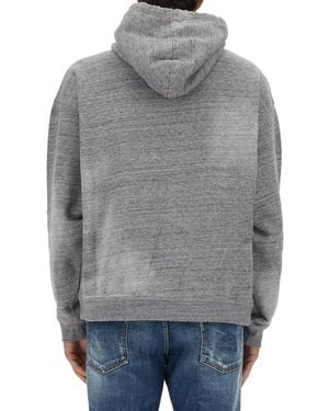 DSquared² Sweatshirt With Logo Cotton Sweatshirts - Gray