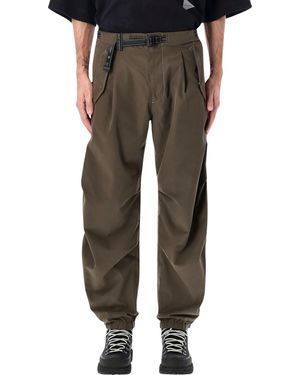 and wander High Count Cloth Side Zip Hem Trousers - Green