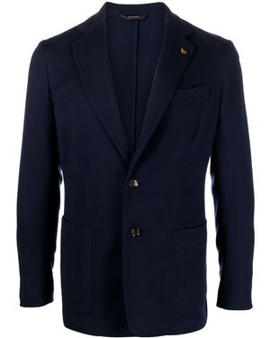 Colombo Wool Single-Breasted Jacket - Blue